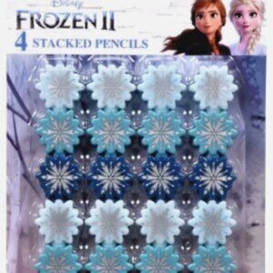 Set 4 Disney FROZEN 2 Stacked PENCILS 4-Pack School Birthday Party Favor NEW